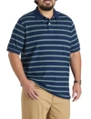 Harbor Bay By Dxl Big & Tall Medium Striped Polo Shirt In Multi