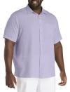 Harbor Bay By Dxl Microfiber Comfort Grid Sport Shirt In Lavender Gray