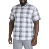Harbor Bay By Dxl Big & Tall Microfiber Large Plaid Sport Shirt