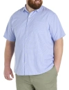 Harbor Bay By Dxl Big & Tall Microfiber Small Check Sport Shirt In Blue