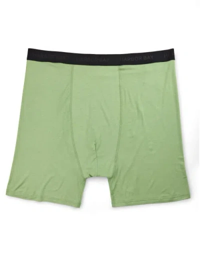 Harbor Bay By Dxl Big & Tall Modal 4 Inch Stretch Boxer Briefs V2 In Green