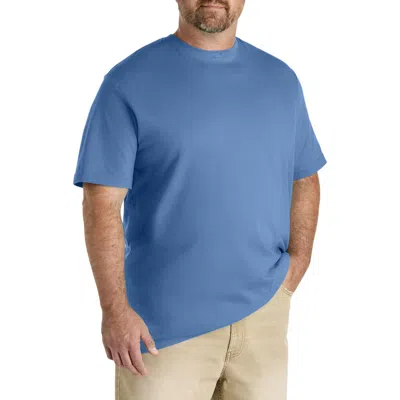 Harbor Bay By Dxl Big & Tall Moisture-wicking Jersey T-shirt In Blue
