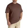 Harbor Bay By Dxl Big & Tall Moisture-wicking Jersey T-shirt In Brown