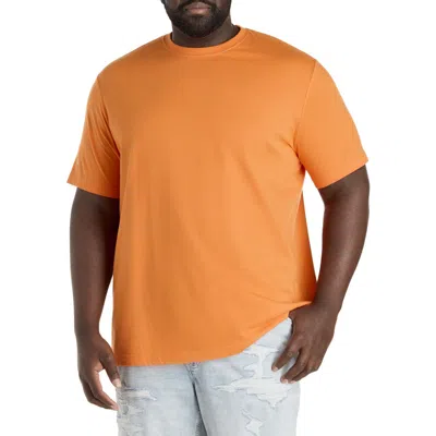 Harbor Bay By Dxl Big & Tall Moisture-wicking Jersey T-shirt In Orange