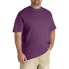 Harbor Bay By Dxl Big & Tall Moisture-wicking Jersey T-shirt In Purple