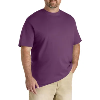 Harbor Bay By Dxl Big & Tall Moisture-wicking Jersey T-shirt In Purple