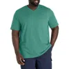 Harbor Bay By Dxl Big & Tall Moisture-wicking Jersey V-neck T-shirt In Green