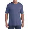 Harbor Bay By Dxl Big & Tall Moisture-wicking Jersey V-neck T-shirt In Blue