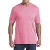 Harbor Bay By Dxl Big & Tall Moisture-wicking Jersey V-neck T-shirt In Chateaurose Hthr