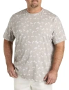 Harbor Bay By Dxl Big & Tall Moisture-wicking Palm Print T-shirt In Drizzle