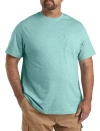 Harbor Bay By Dxl Big & Tall Moisture-wicking Pocket T-shirt In Aqua Heather