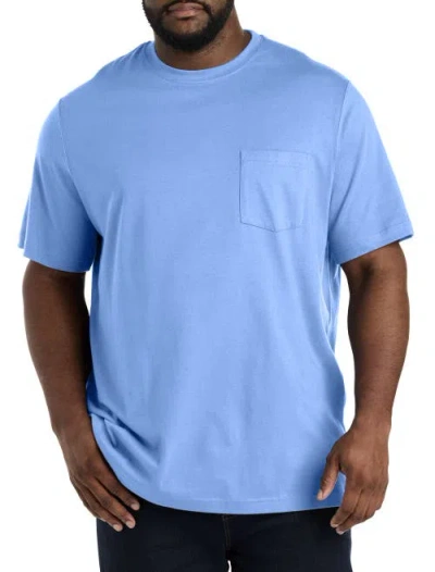 Harbor Bay By Dxl Moisture-wicking Pocket T-shirt In Azurine