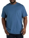 Harbor Bay By Dxl Big & Tall Moisture-wicking Pocket T-shirt In Blue