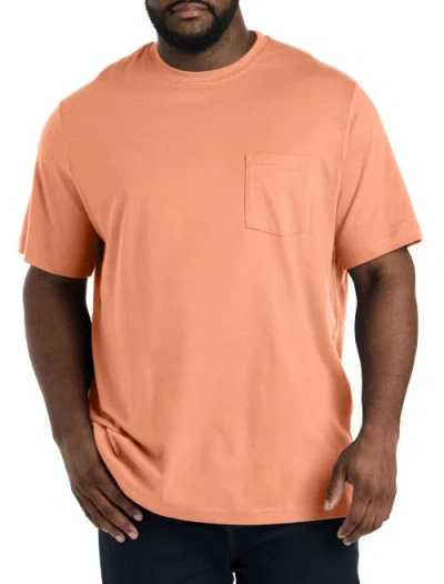 Harbor Bay By Dxl Moisture-wicking Pocket T-shirt In Copper Tan