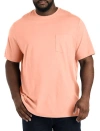 Harbor Bay By Dxl Big & Tall Moisture-wicking Pocket T-shirt In Peach Fuzz