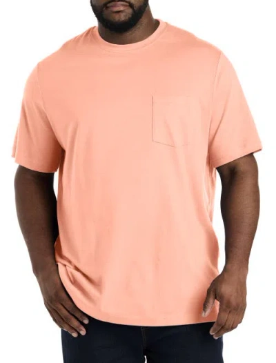 Harbor Bay By Dxl Big & Tall Moisture-wicking Pocket T-shirt In Peach Fuzz