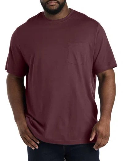 Harbor Bay By Dxl Big & Tall Moisture-wicking Pocket T-shirt In Red