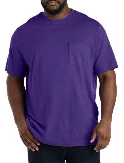 Harbor Bay By Dxl Moisture-wicking Pocket T-shirt In Violet Indigo