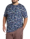 Harbor Bay By Dxl Big & Tall Moisture-wicking Printed Pocket T-shirt In Multi