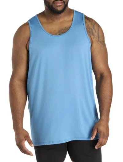 Harbor Bay By Dxl Moisture-wicking Stretch Tank T-shirt In Niagara Blue