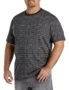 Harbor Bay By Dxl Big & Tall Moisture-wicking Striped Pocket T-shirt In Caviar