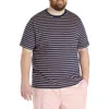 Harbor Bay By Dxl Big & Tall Moisture-wicking Striped T-shirt