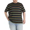 Harbor Bay By Dxl Big & Tall Moisture-wicking Striped T-shirt