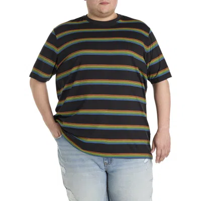 Harbor Bay By Dxl Big & Tall Moisture-wicking Striped T-shirt