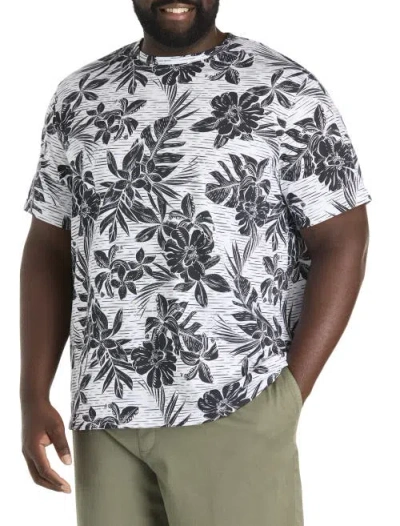 Harbor Bay By Dxl Big & Tall Moisture-wicking Tropical Print T-shirt In Multi