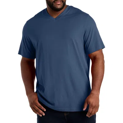 Harbor Bay By Dxl Big & Tall Moisture-wicking Jersey V-neck T-shirt In Green