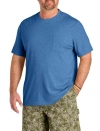Harbor Bay By Dxl Big & Tall Moisture-wicking Pocket T-shirt In Blue