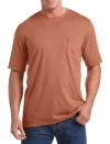 Harbor Bay By Dxl Big & Tall Moisture-wicking Pocket T-shirt In Brown