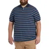 Harbor Bay By Dxl Big & Tall Multi-stripe Polo Shirt In Evening Blue