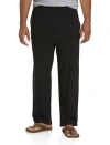Harbor Bay By Dxl Big & Tall Open-hemmed Jersey Pants In Black