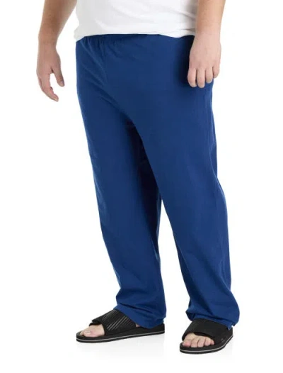 Harbor Bay By Dxl Big & Tall Open-hemmed Jersey Pants In Estate Blue