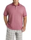 Harbor Bay By Dxl Big & Tall Oxford Tipped Polo Shirt In Pink
