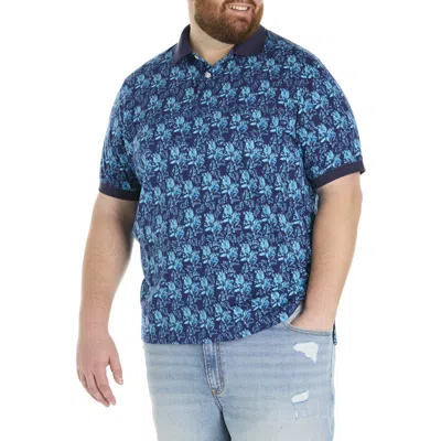 Harbor Bay By Dxl Big & Tall Palm Print Polo Shirt