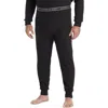 Harbor Bay By Dxl Big & Tall Performance Waffle-knit Thermal Bottoms In Black