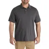 Harbor Bay By Dxl Big & Tall Pin Dot Printed Polo Shirt In Grey Heather
