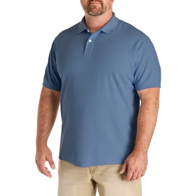 Harbor Bay By Dxl Big & Tall Piqué Polo Shirt In Blue