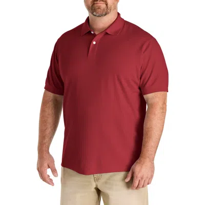 Harbor Bay By Dxl Big & Tall Piqué Polo Shirt In Burgundy