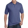 Harbor Bay By Dxl Big & Tall Piqué Polo Shirt In Deep Indigo Heather