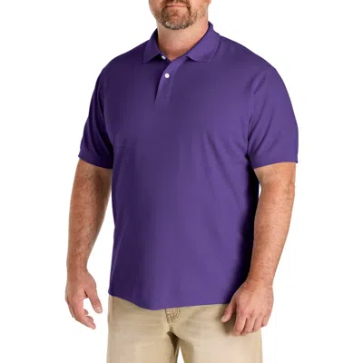 Harbor Bay By Dxl Big & Tall Piqué Polo Shirt In Purple