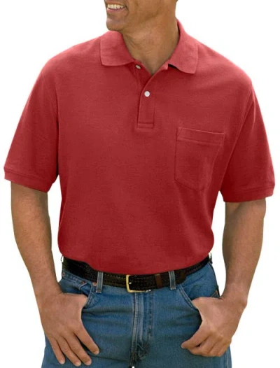 Harbor Bay By Dxl Big & Tall Pocket Piqué Polo Shirt