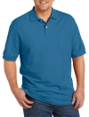 Harbor Bay By Dxl Big & Tall Pocket Piqué Polo Shirt In Blue Ashes