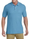 Harbor Bay By Dxl Big & Tall Pocket Piqué Polo Shirt In Blue Jay