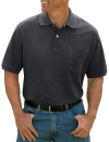 Harbor Bay By Dxl Big & Tall Pocket Piqué Polo Shirt In Carbon Heather