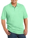 Harbor Bay By Dxl Big & Tall Pocket Piqué Polo Shirt In Zephyr Green