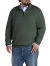 Harbor Bay By Dxl Big & Tall Quarter-zip Pullover Sweater In Green