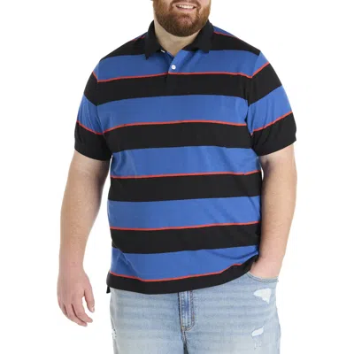 Harbor Bay By Dxl Big & Tall Rugby Striped Polo Shirt In Multi